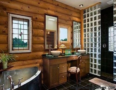 decoración en madera para baños