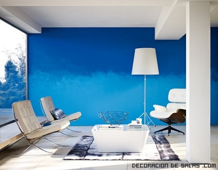 paredes de salón en color azul