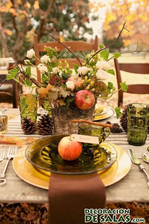 ideas para decorar las mesas en otoño