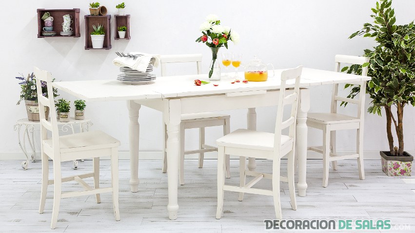 mesa de cocina en color blanco