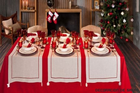 mesa roja navidad