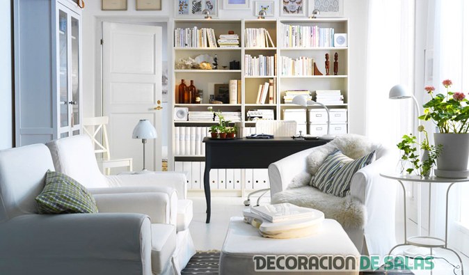 salón pequeño en color blanco