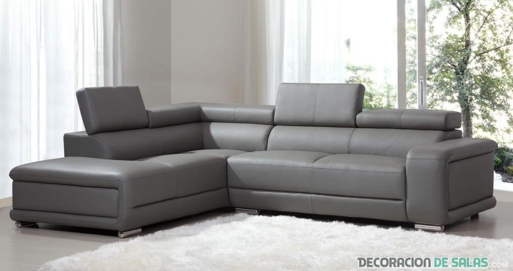 sofa polipiel en gris