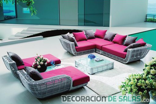 sofás de terraza en color
