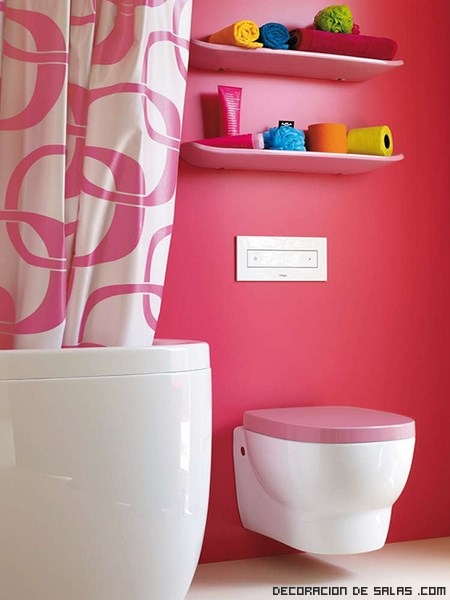 Baños en color rosa